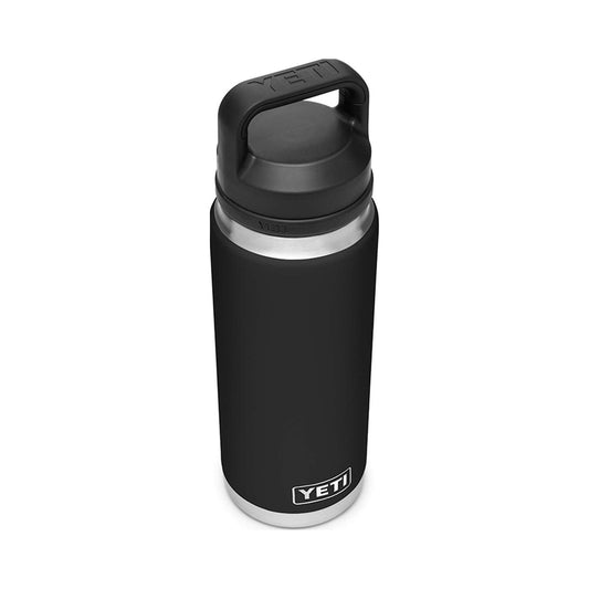 YETI Rambler 26 oz black insulated stainless steel bottle with Chug Cap