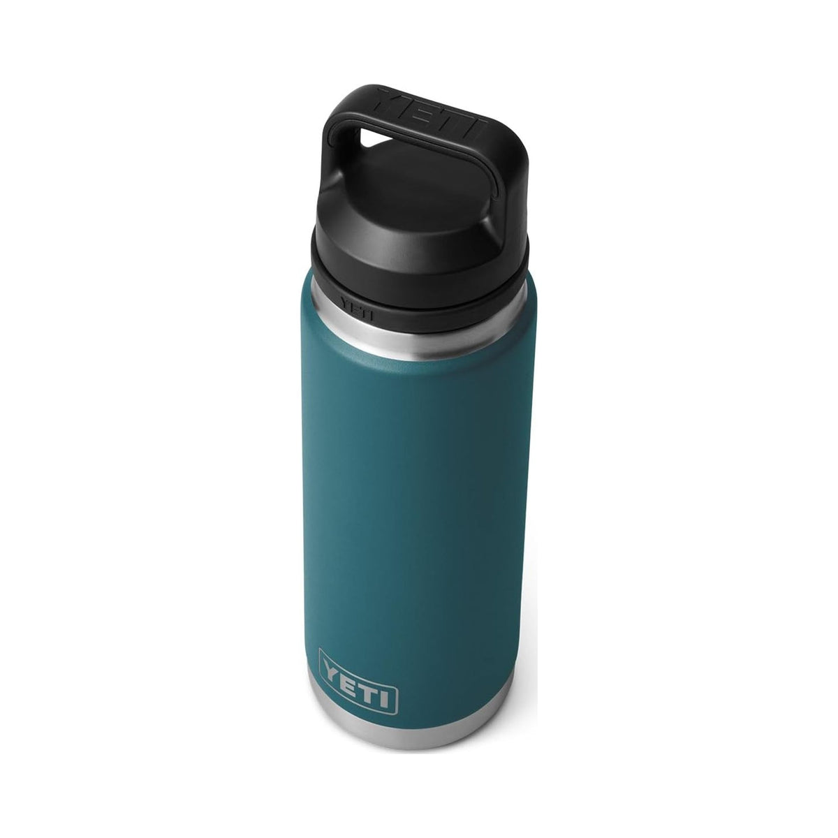 YETI Rambler 26 oz teal stainless steel insulated bottle with black Chug Cap