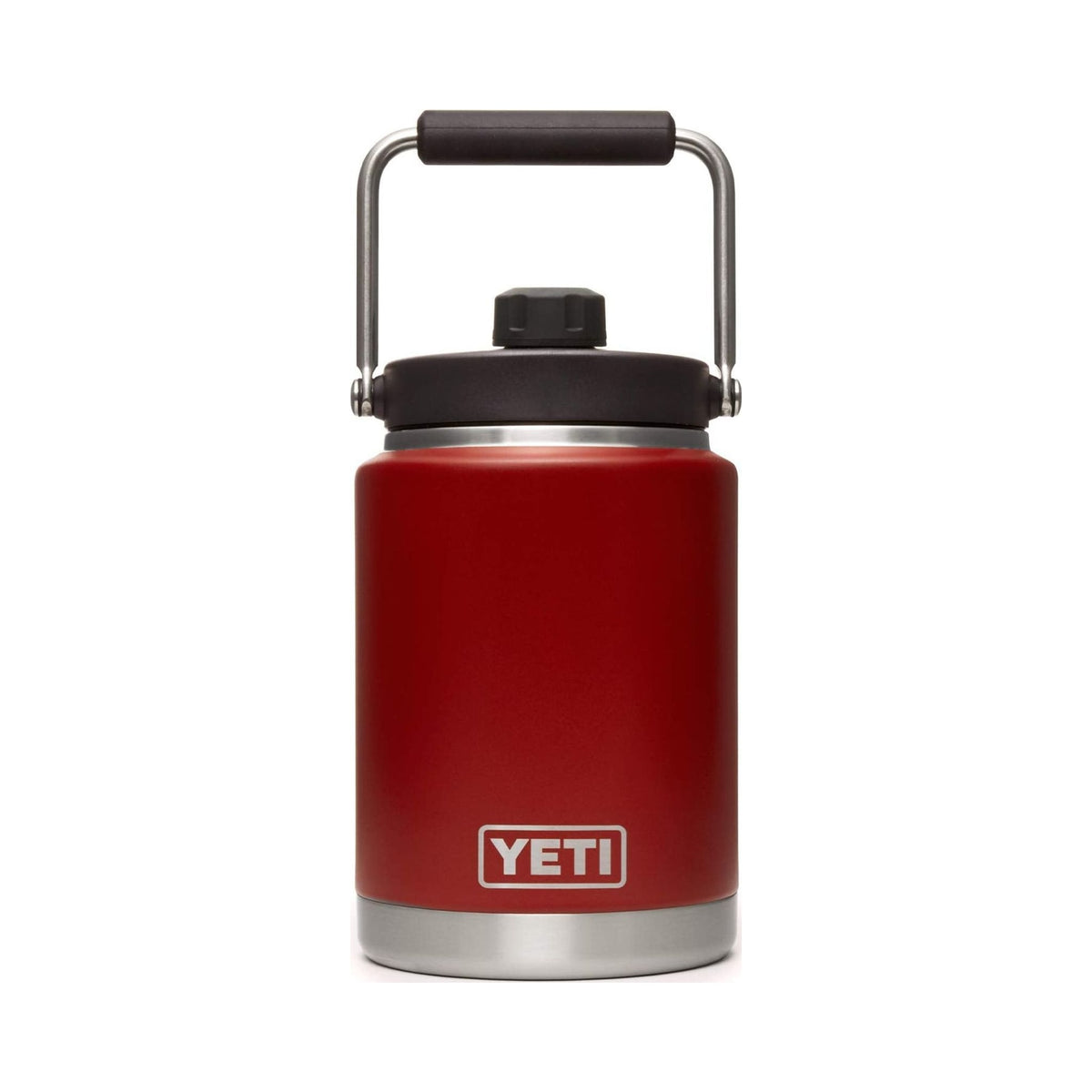 YETI Rambler Half Gallon Jug in red with MagCap, stainless steel insulated