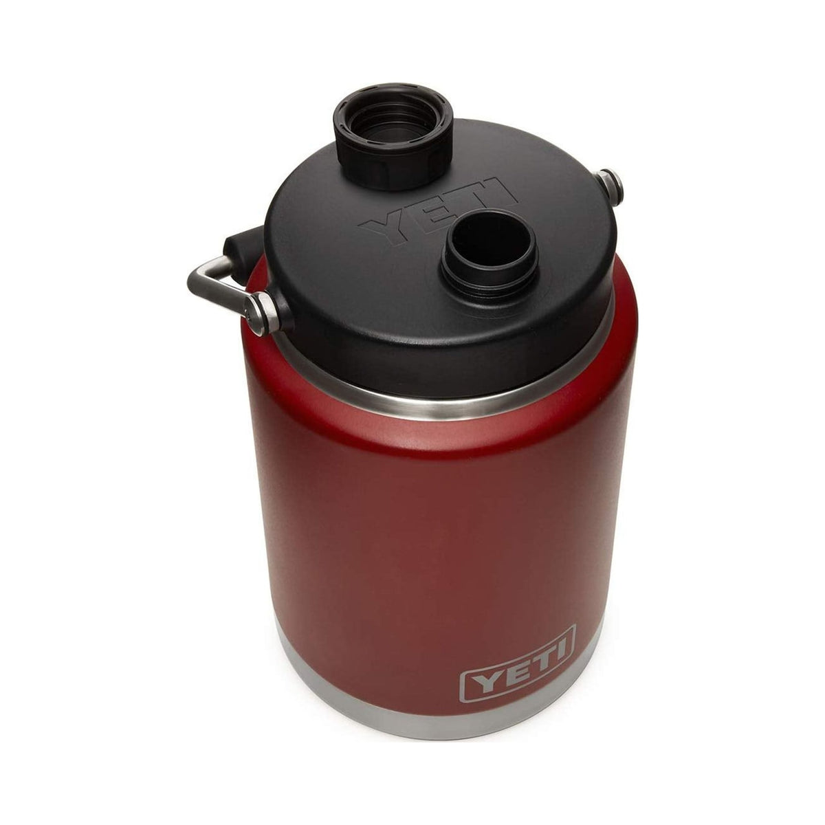 YETI Rambler Half Gallon Jug in red with MagCap, stainless steel insulated