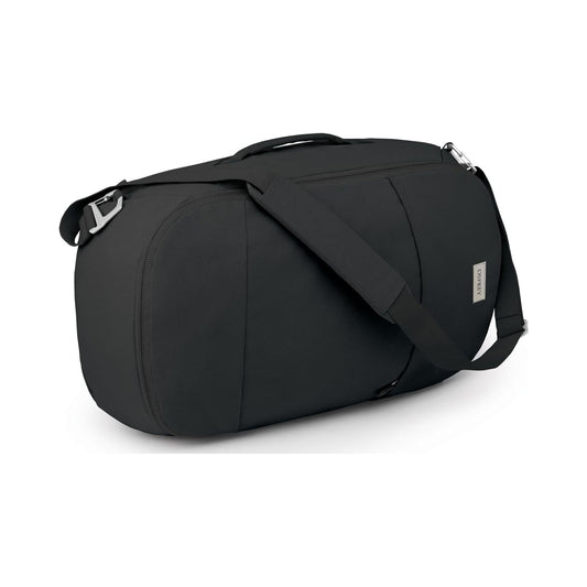 Osprey Arcane black duffel backpack with shoulder strap