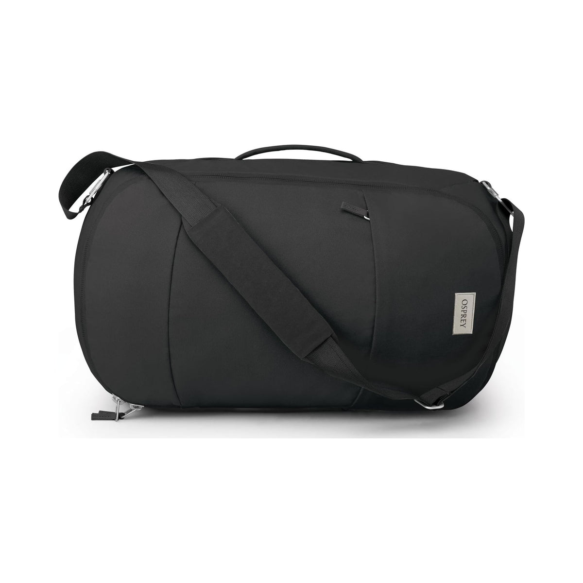 Osprey Arcane black duffel backpack with shoulder strap