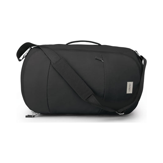 Osprey Arcane black duffel backpack with shoulder strap