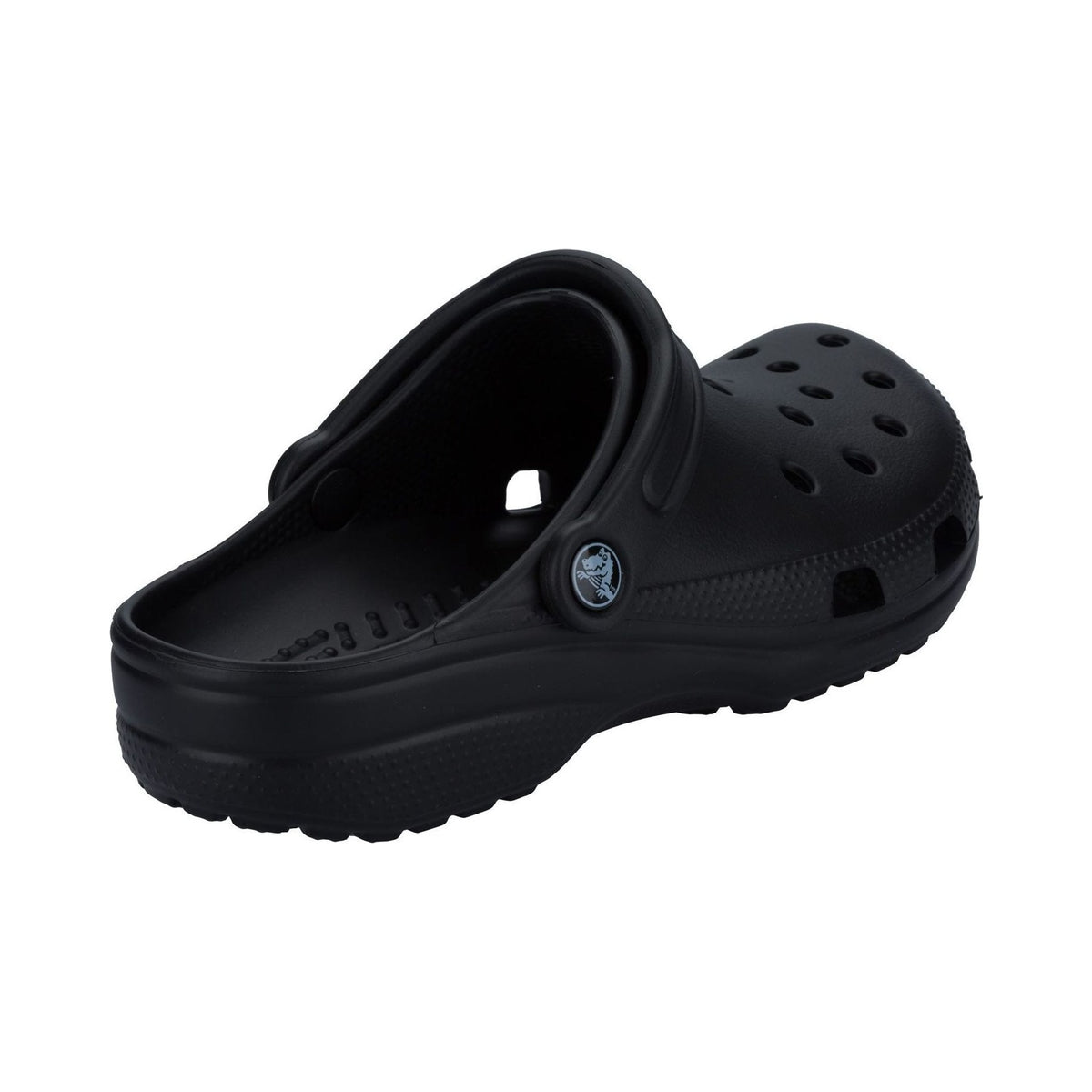 Crocs Classic Clogs in black, unisex adult slip-on shoes