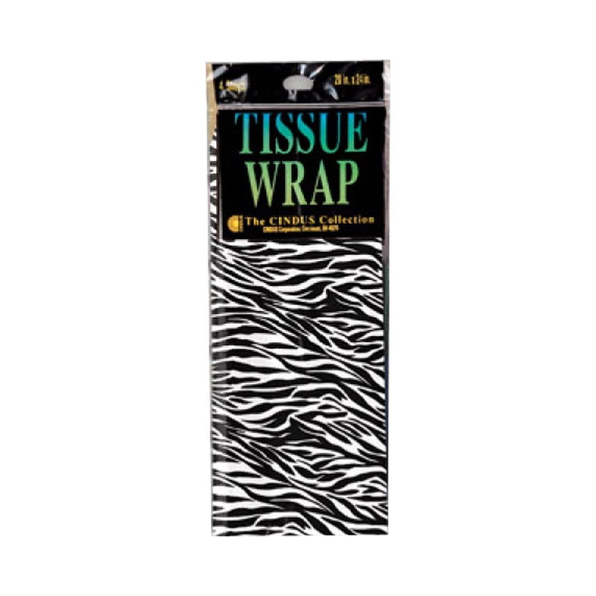Cindus zebra print tissue wrap, 4 count pack