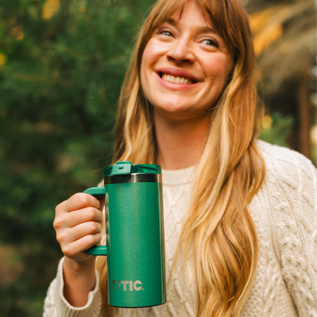 RTIC Road Trip Ceramic-Lined Travel Mug with Lid and Handle
